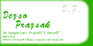 dezso prazsak business card